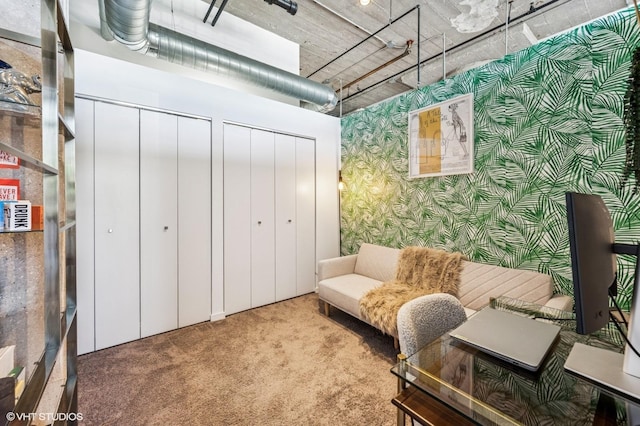 3963 W Belmont Ave Unit 140, Chicago, IL 60618 - sitting room with wallpapered walls and carpet