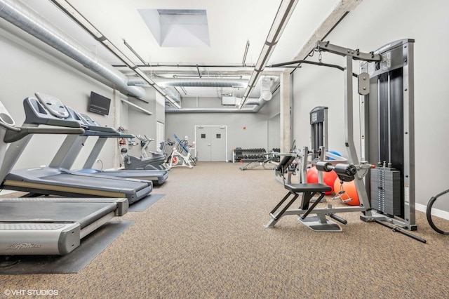 3963 W Belmont Ave Unit 140, Chicago, IL 60618 - exercise room featuring carpet