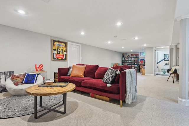 324 W Crystal Lake Ave, Crystal Lake, IL 60014 - living room with recessed lighting and carpet flooring