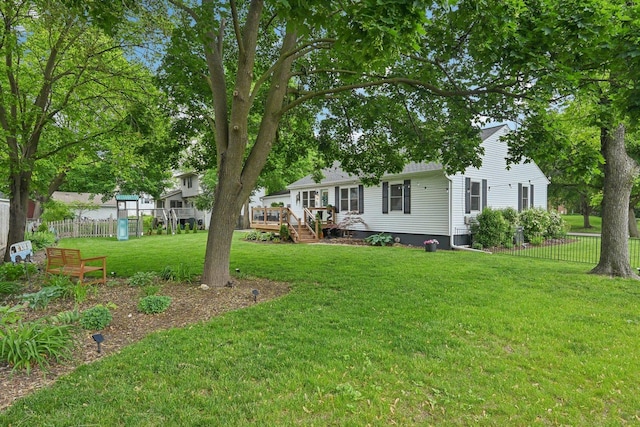 324 W Crystal Lake Ave, Crystal Lake, IL 60014 - view of yard featuring a deck and stairway