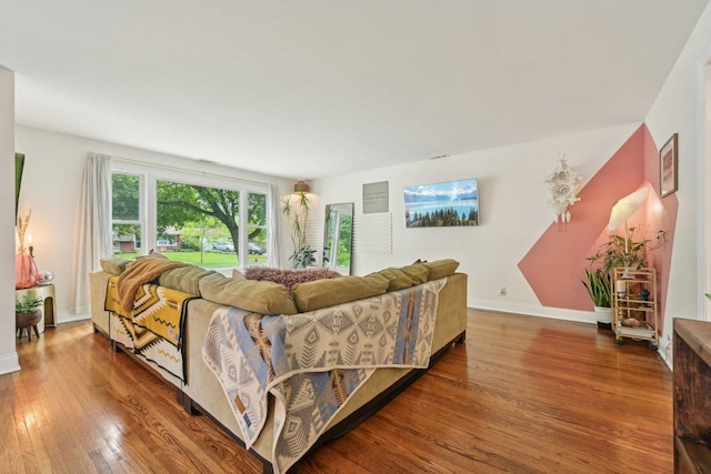 324 W Crystal Lake Ave, Crystal Lake, IL 60014 - living room with hardwood / wood-style flooring and baseboards