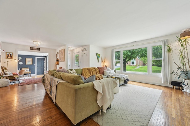 324 W Crystal Lake Ave, Crystal Lake, IL 60014 - living area featuring hardwood / wood-style flooring and baseboards