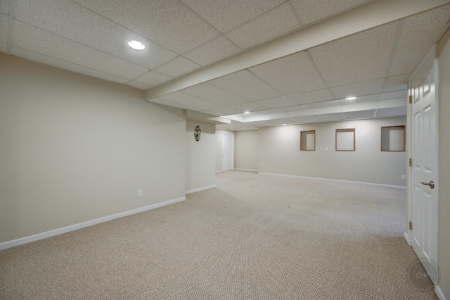 3744 Highknob Cir, Naperville, IL 60564 - finished basement featuring carpet flooring, baseboards, recessed lighting, and a drop ceiling