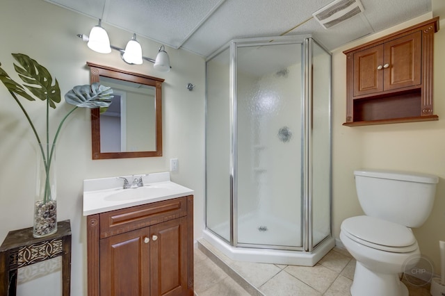 3744 Highknob Cir, Naperville, IL 60564 - bathroom with vanity, a stall shower, tile patterned floors, and toilet