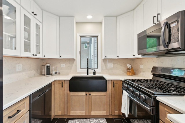 1248 W Fletcher St Unit C, Chicago, IL 60657 - kitchen featuring gas range, stainless steel microwave, dishwasher, a sink, and light stone counters