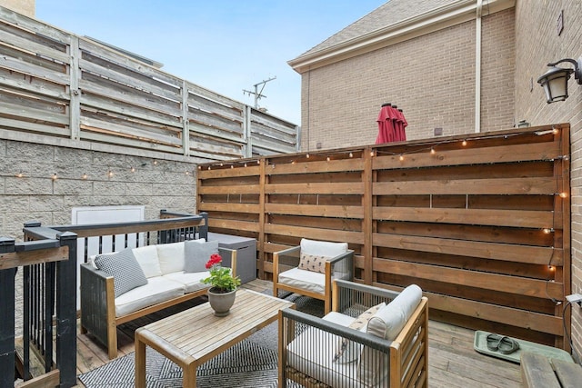 1248 W Fletcher St Unit C, Chicago, IL 60657 - wooden deck with an outdoor hangout area