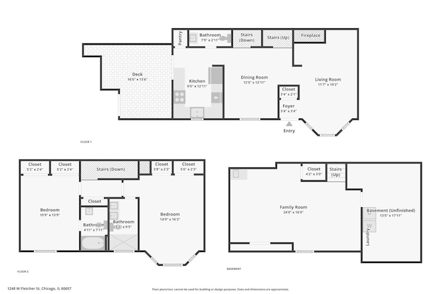 1248 W Fletcher St Unit C, Chicago, IL 60657 - property floor plan