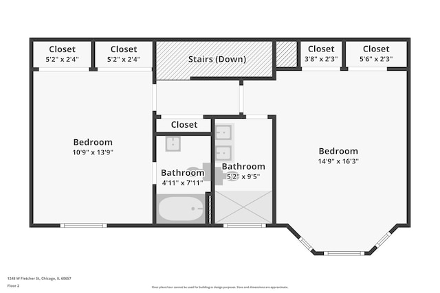1248 W Fletcher St Unit C, Chicago, IL 60657 - property floor plan