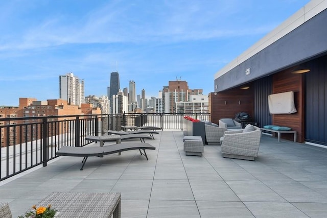 1430 N Astor St Unit 11C, Chicago, IL 60610 - view of patio with a balcony and a view of skyline