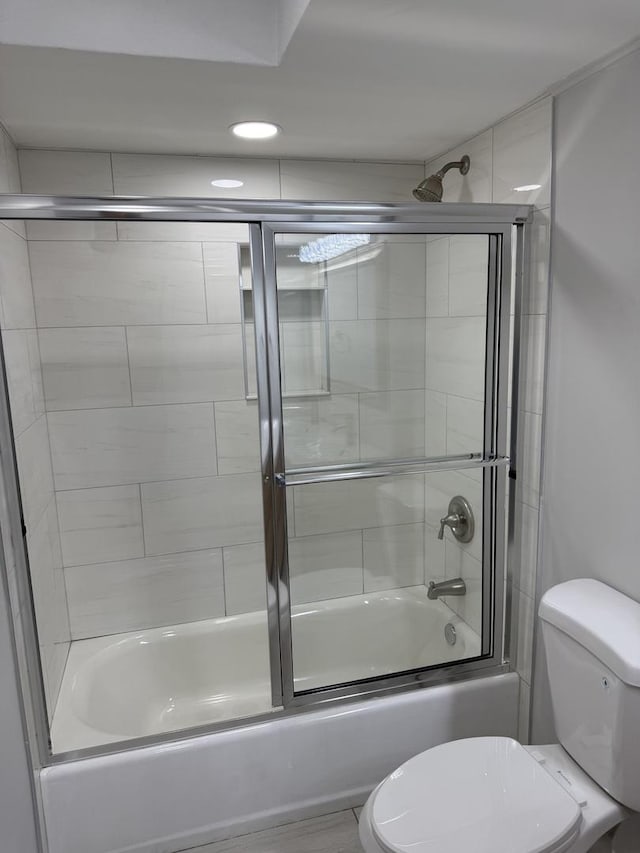 9B Kingery Quarter Unit 108, Willowbrook, IL 60527 - full bath featuring bath / shower combo with glass door and recessed lighting