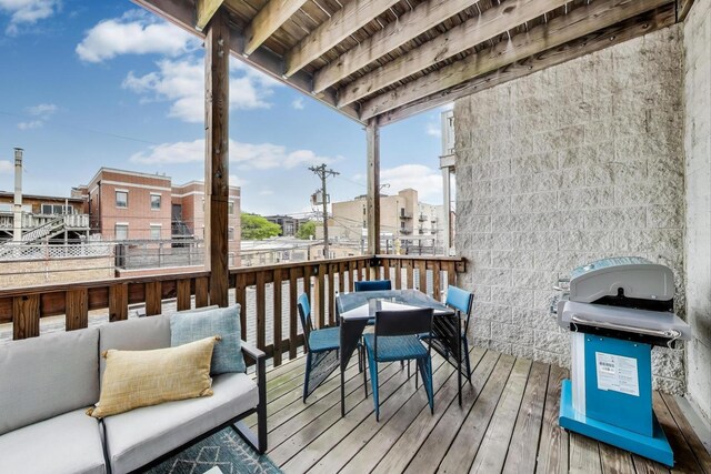 1952 W Fletcher St Unit 2W, Chicago, IL 60657 - deck featuring outdoor dining area and area for grilling