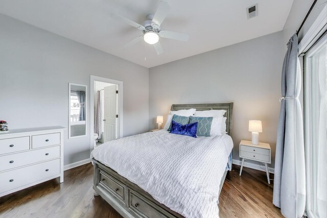 1952 W Fletcher St Unit 2W, Chicago, IL 60657 - bedroom with wood finished floors, baseboards, and ceiling fan