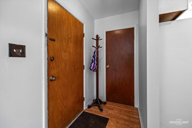1120 N Farnsworth Ave Unit 2C, Aurora, IL 60505 - doorway to outside featuring wood finished floors