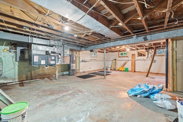 119 W S Ave, Spring Grove, IL 60081 - unfinished below grade area featuring gas water heater and electric panel