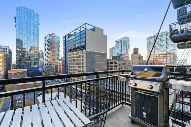 547 S Clark St Unit 704, Chicago, IL 60605 - balcony with a view of skyline and area for grilling
