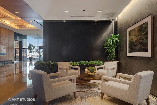 600 N Lake Shore Dr Unit 3411, Chicago, IL 60611 - community lobby with a wall of windows and recessed lighting