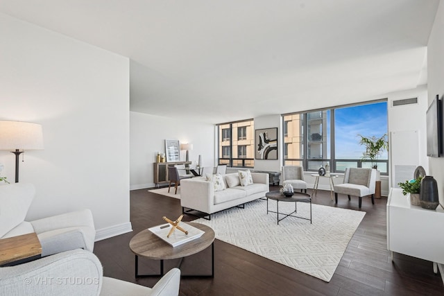 600 N Lake Shore Dr Unit 3411, Chicago, IL 60611 - living room featuring dark wood-style flooring and baseboards
