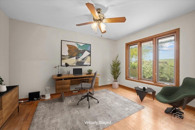 560 Braemar Ave, Naperville, IL 60563 - office with wood finished floors and a ceiling fan