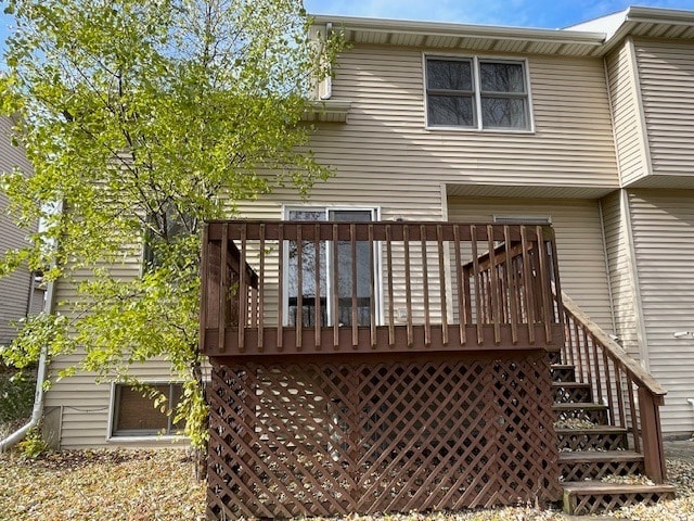 1181 Golf Ct, Dekalb, IL 60115 - back of house featuring a deck and stairway
