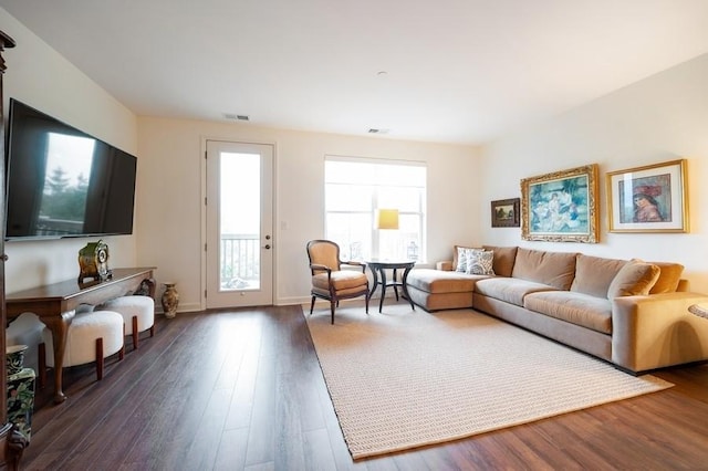 1950 Farnsworth Ln Unit 207, Northbrook, IL 60062 - living area with dark wood finished floors and baseboards