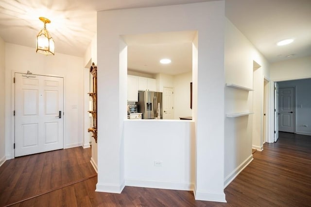 1950 Farnsworth Ln Unit 207, Northbrook, IL 60062 - corridor with dark wood-style floors and baseboards