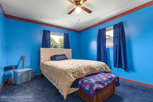 150 Meadows Ct, Sugar Grove, IL 60554 - carpeted bedroom with baseboards and ceiling fan