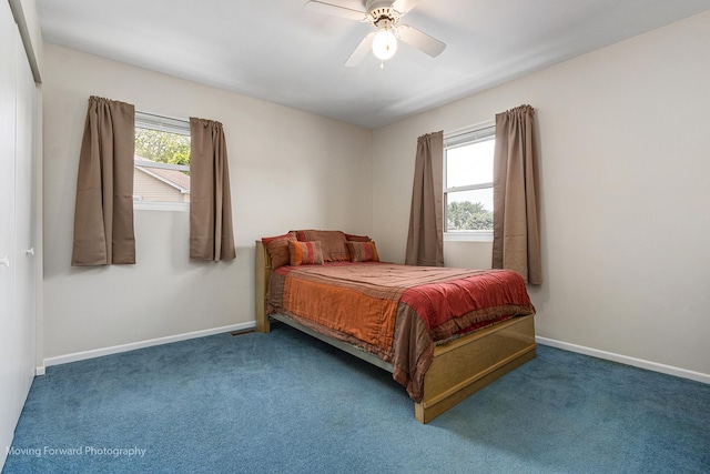 150 Meadows Ct, Sugar Grove, IL 60554 - bedroom with carpet flooring, baseboards, and ceiling fan