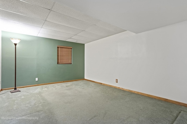 150 Meadows Ct, Sugar Grove, IL 60554 - carpeted empty room featuring baseboards and a paneled ceiling