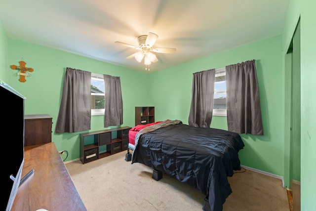 15424 David Ln, Oak Forest, IL 60452 - bedroom with multiple windows, carpet flooring, and ceiling fan