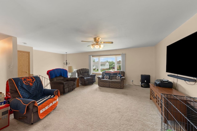 15424 David Ln, Oak Forest, IL 60452 - carpeted living area with ceiling fan