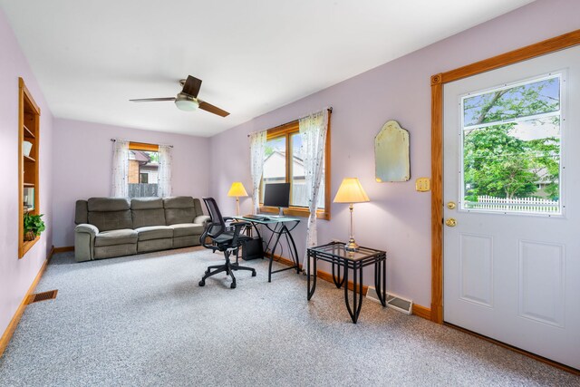 229 N Marion Ave, Bartlett, IL 60103 - office space featuring carpet flooring, ceiling fan, and baseboards