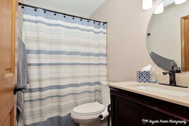 1503 Channel Beach Ave, Johnsburg, IL 60051 - full bath featuring vanity, toilet, and a shower with curtain