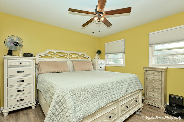 1503 Channel Beach Ave, Johnsburg, IL 60051 - bedroom featuring dark wood finished floors and ceiling fan
