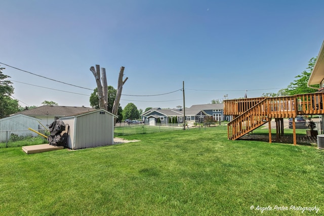 1503 Channel Beach Ave, Johnsburg, IL 60051 - view of yard featuring stairs, a deck, and cooling unit
