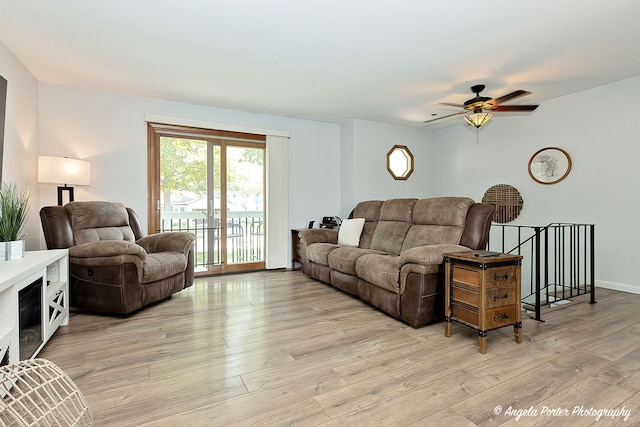 1503 Channel Beach Ave, Johnsburg, IL 60051 - living area with ceiling fan and light wood-type flooring