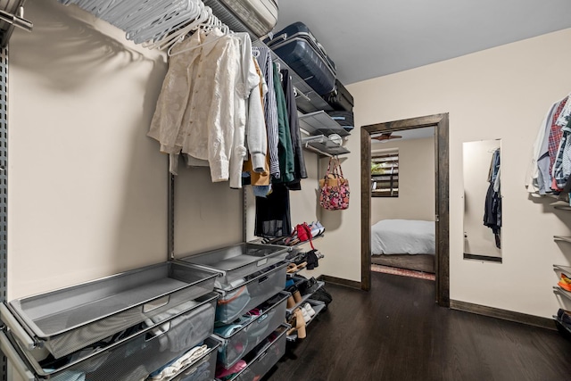 2150 W N Ave Unit 4, Chicago, IL 60647 - walk in closet with dark wood finished floors