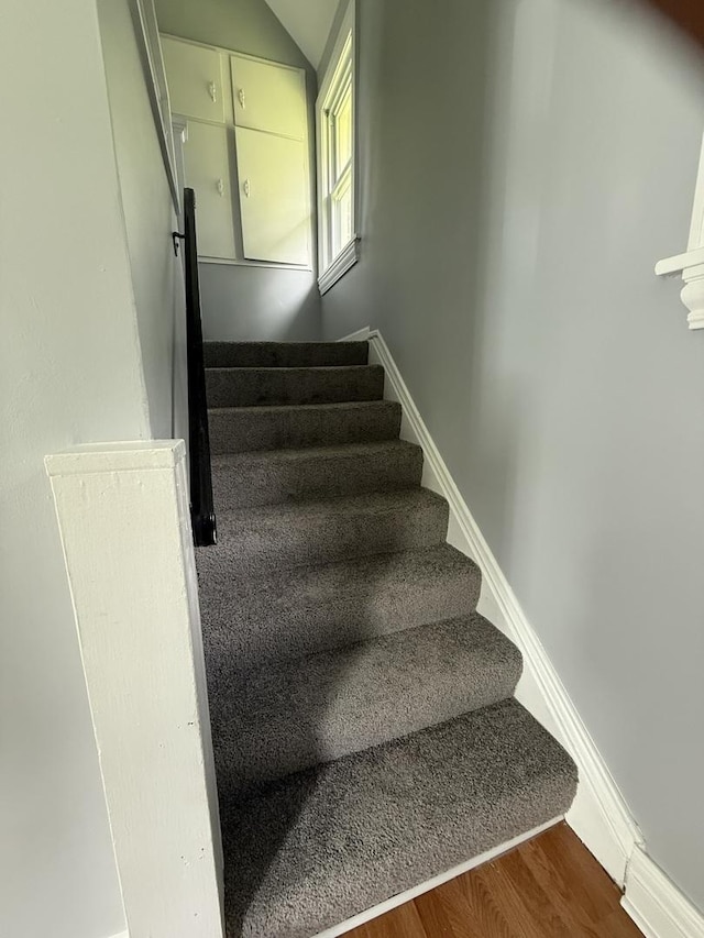 509 S May St, Joliet, IL 60436 - stairway with wood finished floors and vaulted ceiling