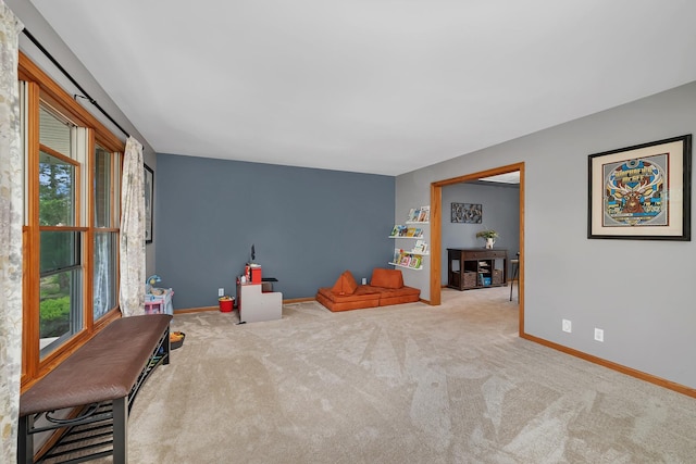 605 Feeney Dr, Minooka, IL 60447 - rec room featuring baseboards and carpet flooring