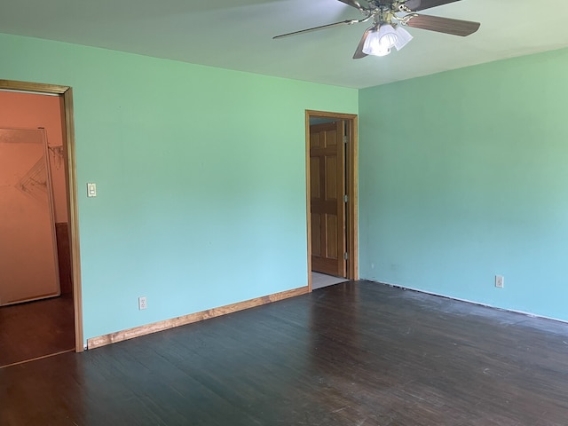 3400 N Buffalo Grove Rd, Arlington Heights, IL 60004 - unfurnished room with wood finished floors, ceiling fan, and baseboards