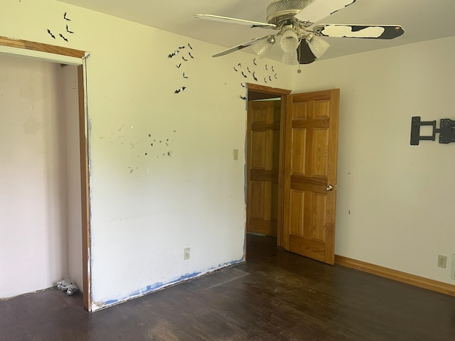 3400 N Buffalo Grove Rd, Arlington Heights, IL 60004 - unfurnished bedroom featuring dark wood-style floors and ceiling fan