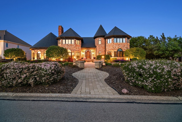 45 Silo Ridge Rd, Orland Park, IL 60467 - french provincial home with a chimney and stone siding