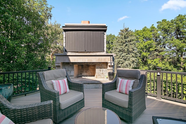 45 Silo Ridge Rd, Orland Park, IL 60467 - deck featuring an outdoor stone fireplace