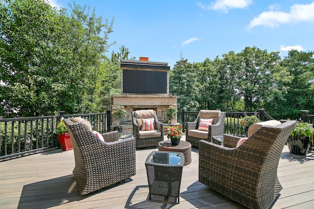 45 Silo Ridge Rd, Orland Park, IL 60467 - deck featuring an outdoor living space with a fireplace