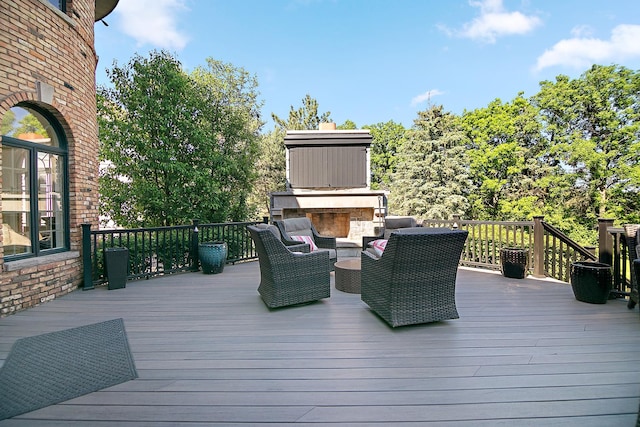 45 Silo Ridge Rd, Orland Park, IL 60467 - wooden deck with an outdoor hangout area