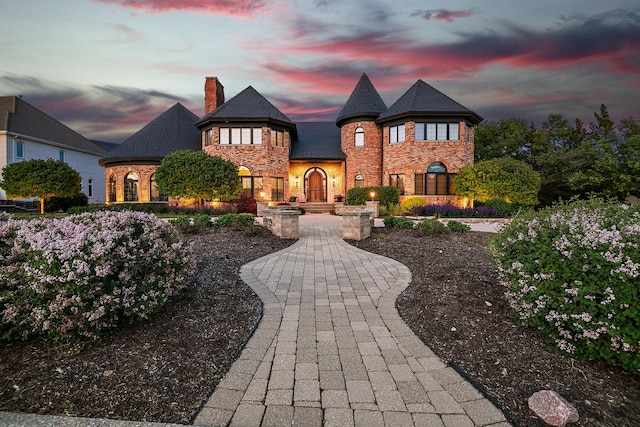 45 Silo Ridge Rd, Orland Park, IL 60467 - french country inspired facade featuring a chimney and stone siding