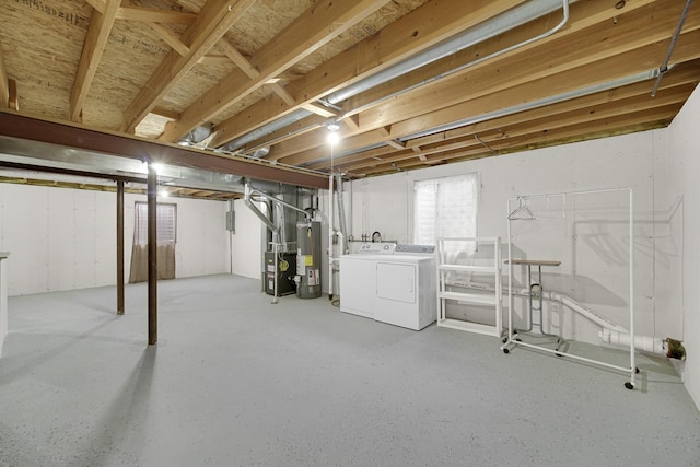 653 Fairview Ln, South Elgin, IL 60177 - basement with washer and dryer and water heater