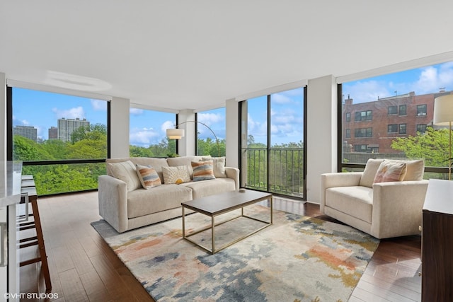 345 W Fullerton Pkwy Unit 601, Chicago, IL 60614 - living room featuring hardwood / wood-style floors and expansive windows