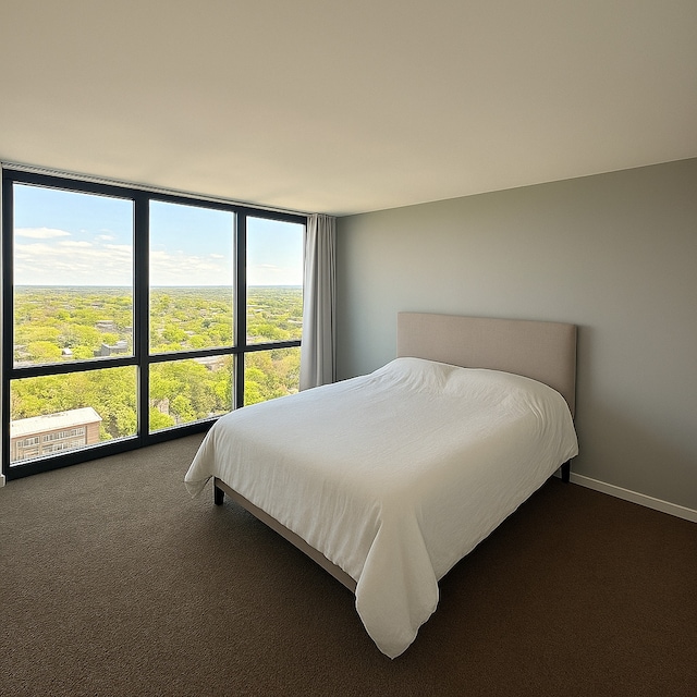 1636 N Wells St Unit 2601, Chicago, IL 60614 - bedroom with floor to ceiling windows and dark carpet