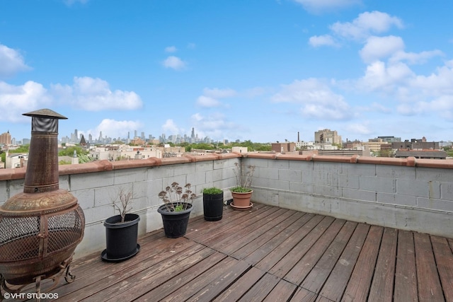 1625 N Western Unit 502, Chicago, IL 60647 - deck with a view of skyline