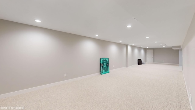 14352 Crystal Tree Dr, Orland Park, IL 60462 - finished below grade area with recessed lighting, baseboards, and light colored carpet